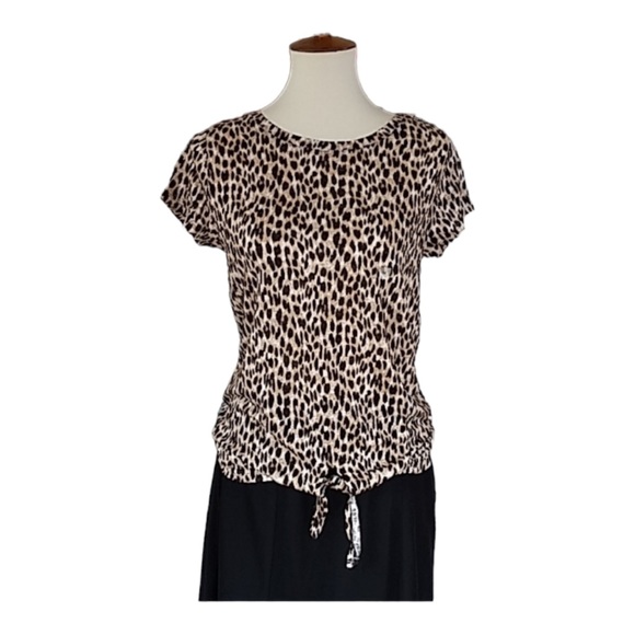 LOFT XXS Leopard Lightweight Linen Top - Picture 5 of 8